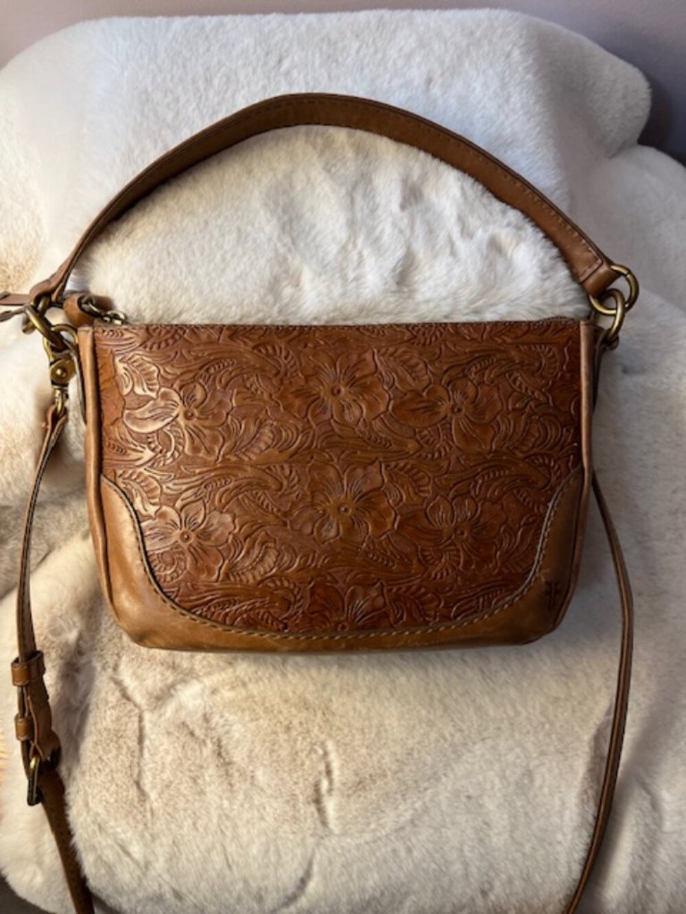 Frye - Crossbody Handbag -Tooled Leather